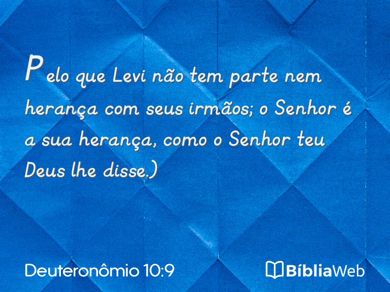 Deuteronômio 10:9 em imagem para compartilhar