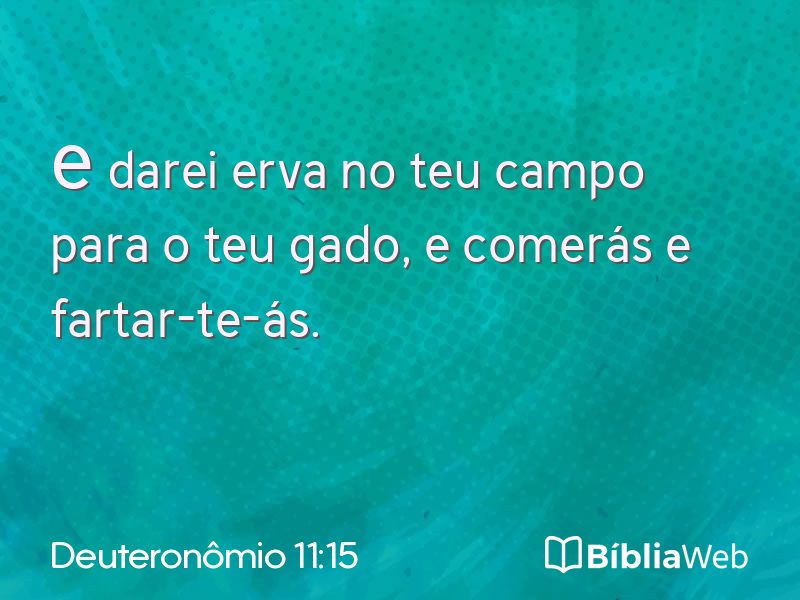 Deuteronômio 11:15 em imagem para compartilhar