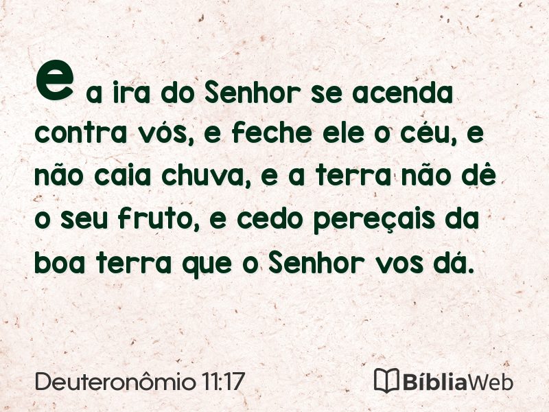 Deuteronômio 11:17 em imagem para compartilhar