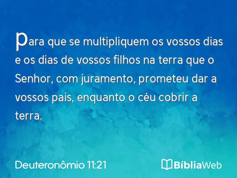 Deuteronômio 11:21 em imagem para compartilhar