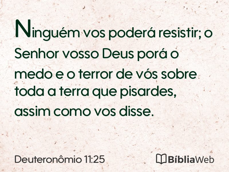 Deuteronômio 11:25 em imagem para compartilhar