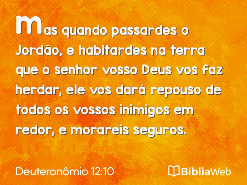 Deuteronômio 12:10 em imagem para compartilhar