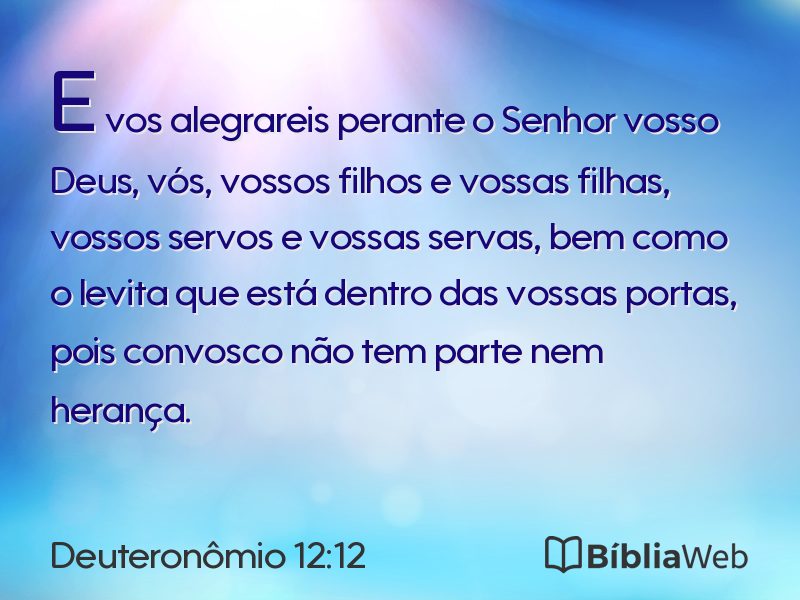 Deuteronômio 12:12 em imagem para compartilhar