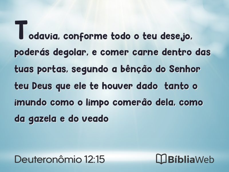 Deuteronômio 12:15 em imagem para compartilhar