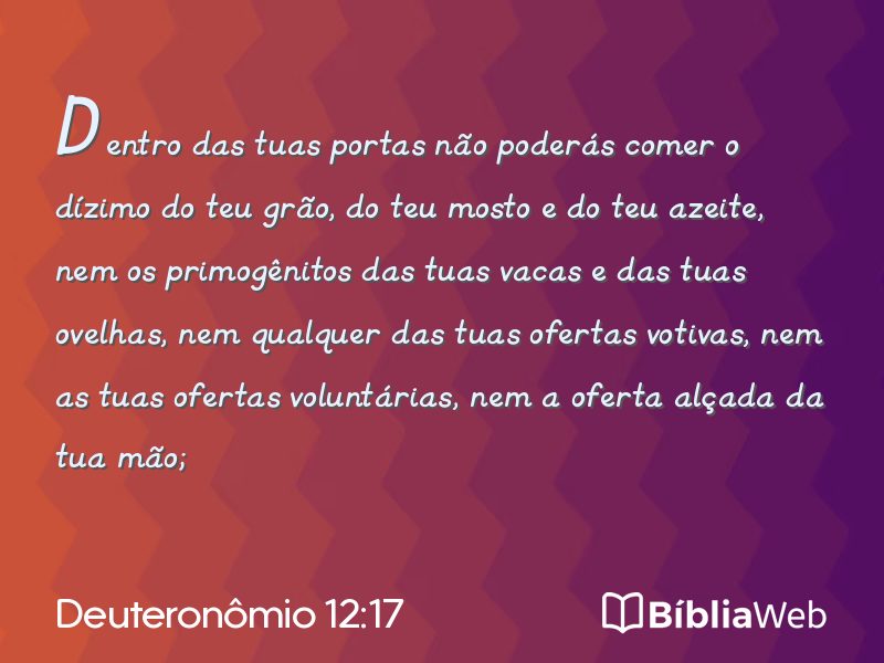 Deuteronômio 12:17 em imagem para compartilhar