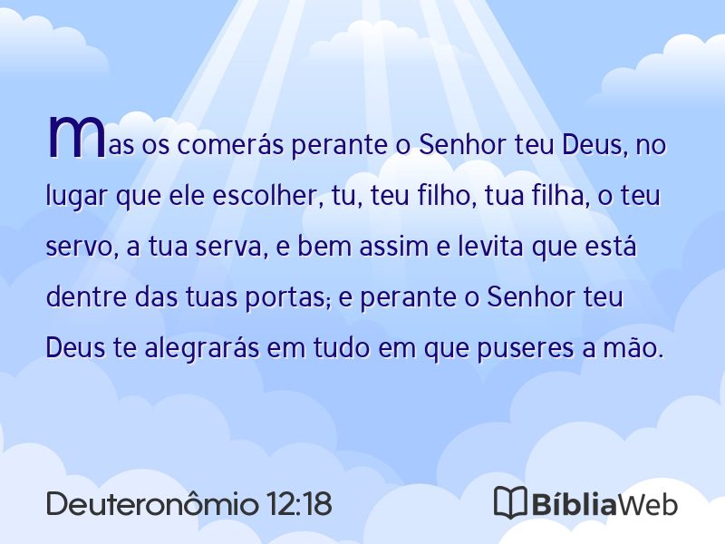 Deuteronômio 12:18 em imagem para compartilhar