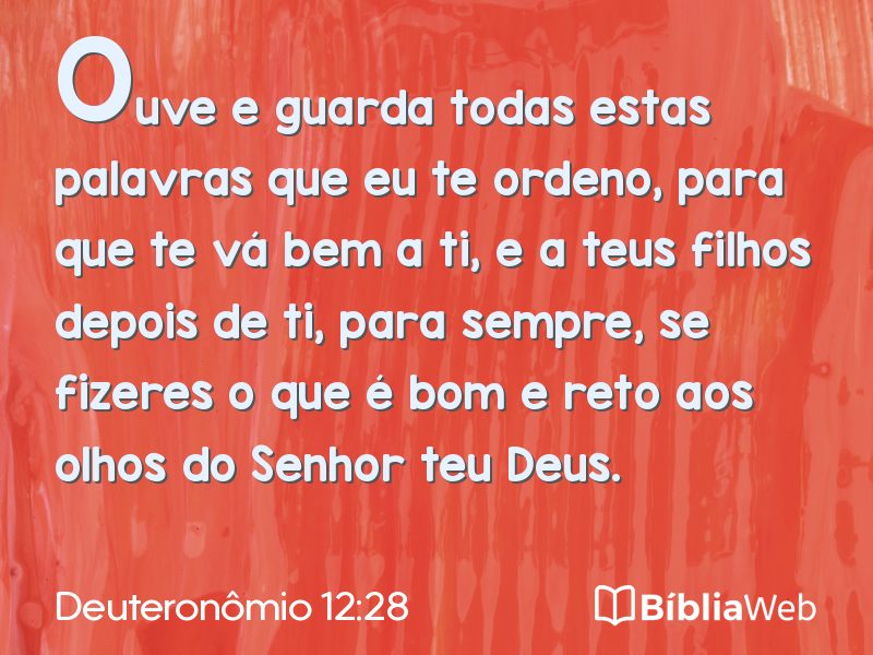 Deuteronômio 12:28 em imagem para compartilhar