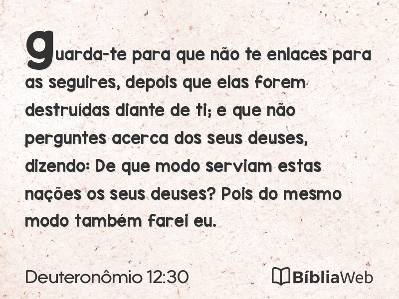 Deuteronômio 12:30 em imagem para compartilhar