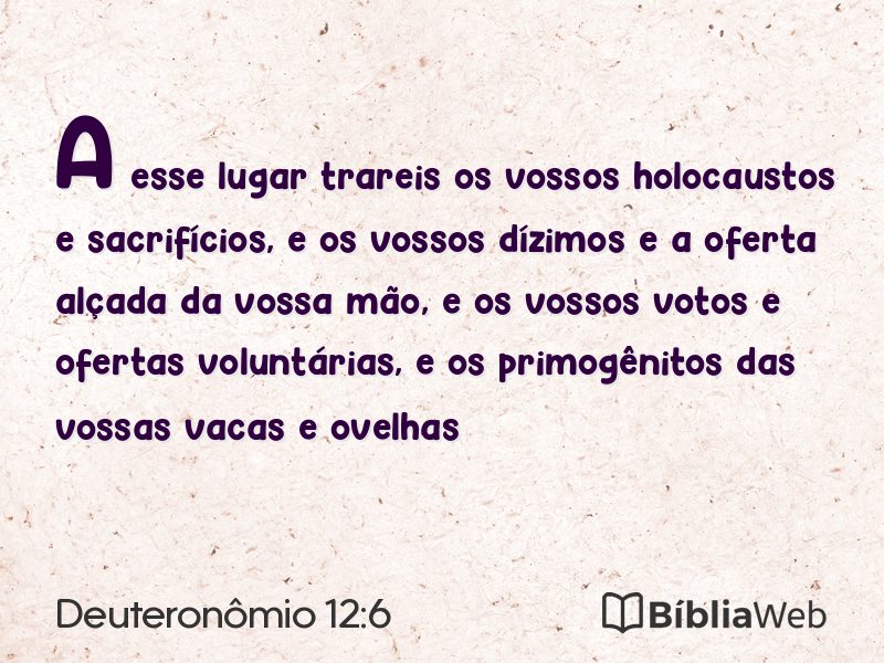 Deuteronômio 12:6 em imagem para compartilhar
