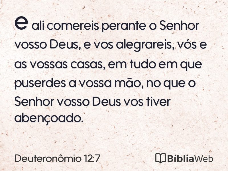 Deuteronômio 12:7 em imagem para compartilhar