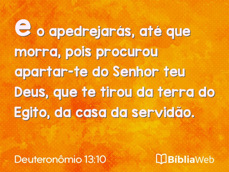 Deuteronômio 13:10 em imagem para compartilhar