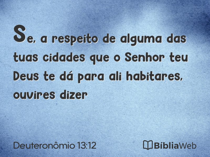 Deuteronômio 13:12 em imagem para compartilhar