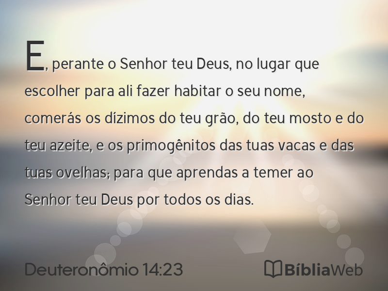 Deuteronômio 14:23 em imagem para compartilhar