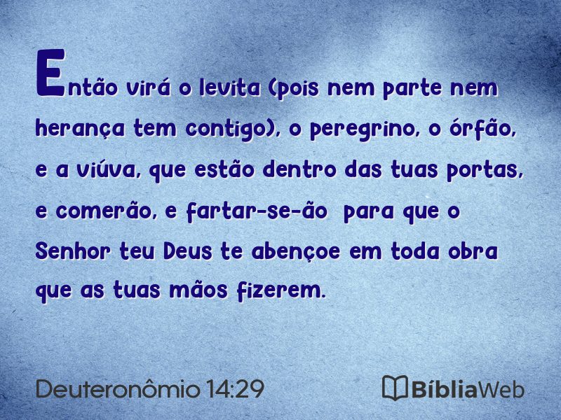 Deuteronômio 14:29 em imagem para compartilhar