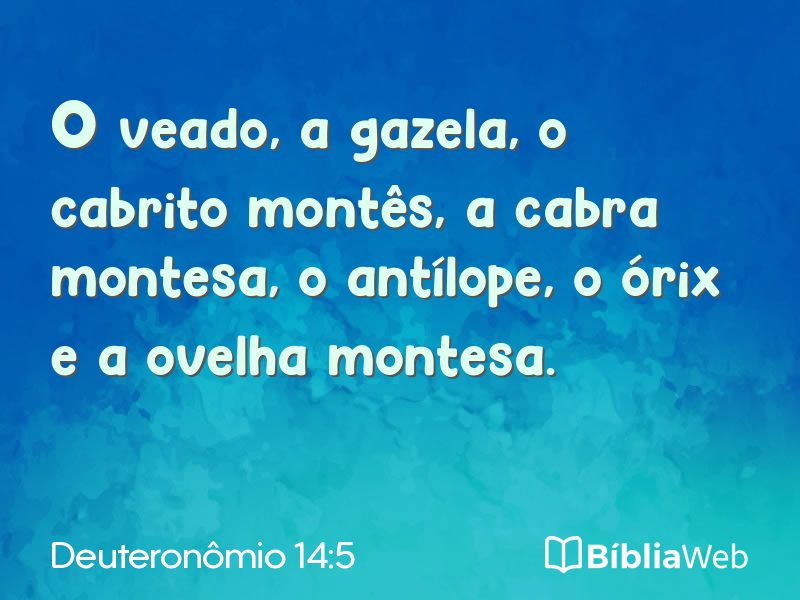 Deuteronômio 14:5 em imagem para compartilhar