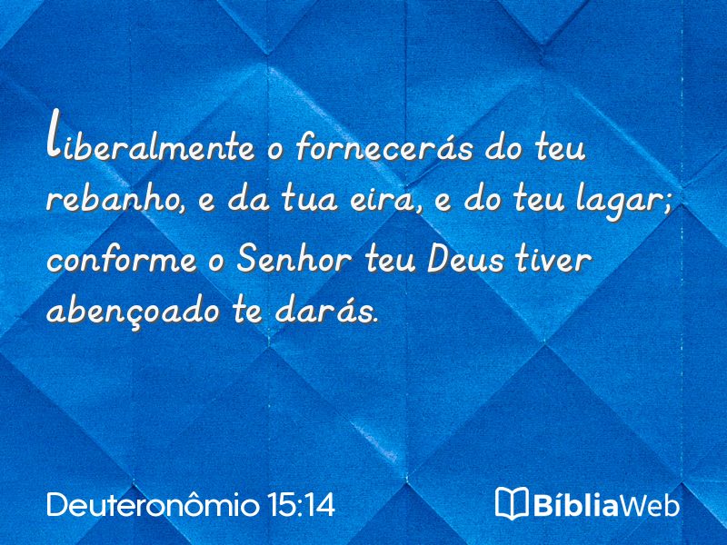 Deuteronômio 15:14 em imagem para compartilhar