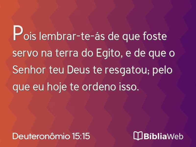 Deuteronômio 15:15 em imagem para compartilhar