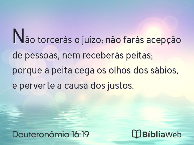 Deuteronômio 16:19 em imagem para compartilhar
