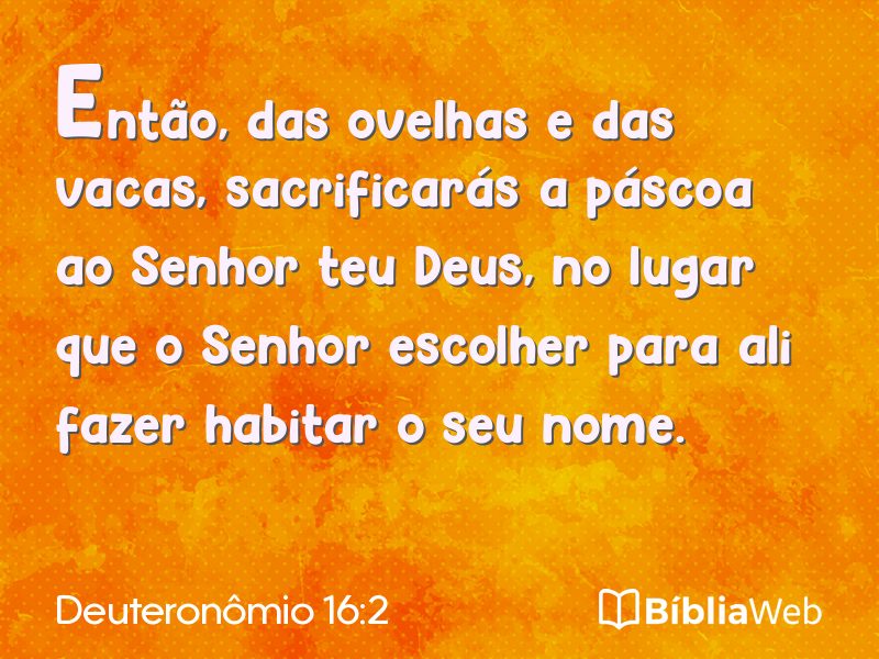 Deuteronômio 16:2 em imagem para compartilhar