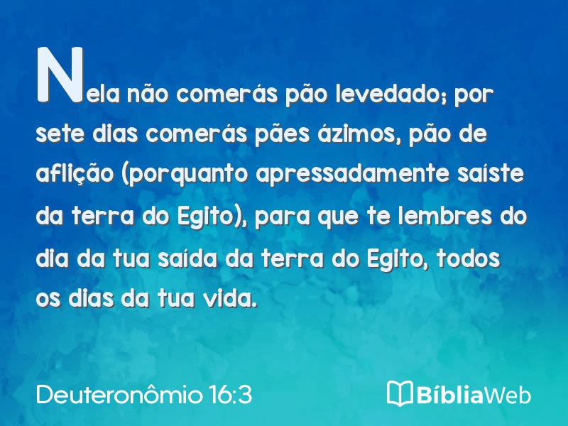 Deuteronômio 16:3 em imagem para compartilhar