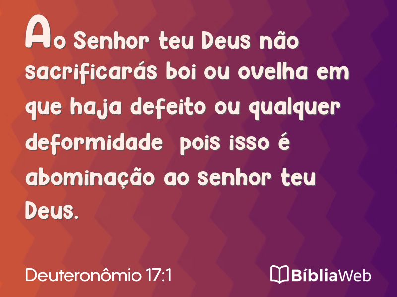 Deuteronômio 17:1 em imagem para compartilhar