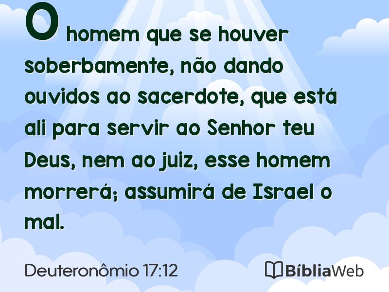 Deuteronômio 17:12 em imagem para compartilhar
