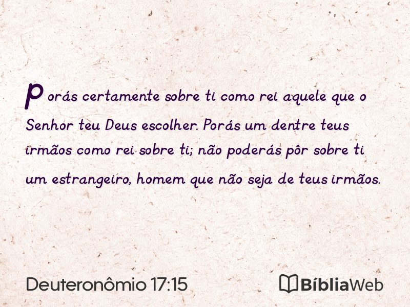 Deuteronômio 17:15 em imagem para compartilhar