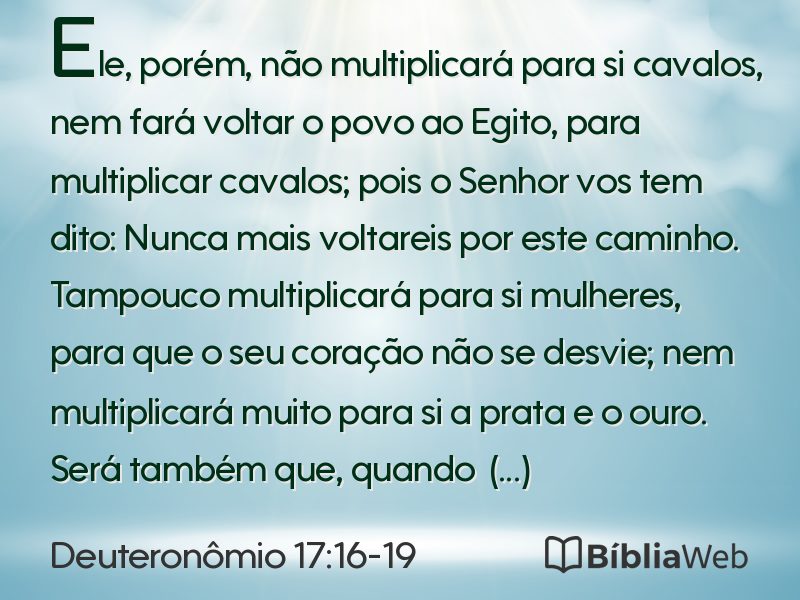 Deuteronômio 17:16-19 em imagem para compartilhar