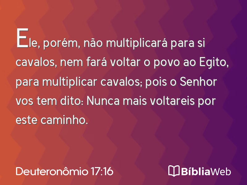 Deuteronômio 17:16 em imagem para compartilhar