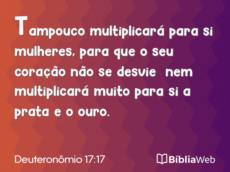 Deuteronômio 17:17 em imagem para compartilhar