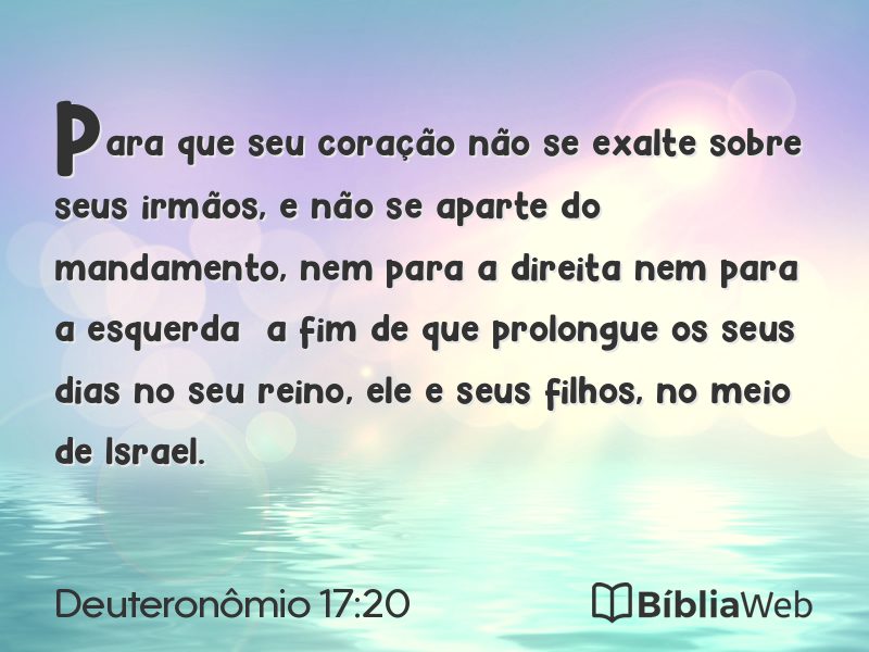 Deuteronômio 17:20 em imagem para compartilhar