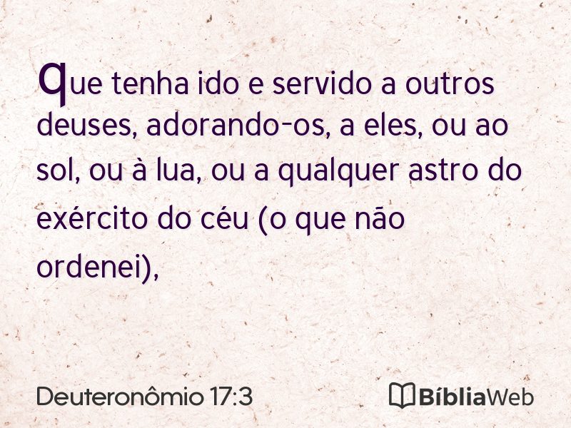 Deuteronômio 17:3 em imagem para compartilhar