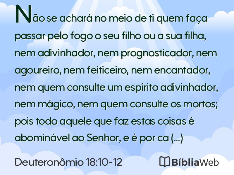Deuteronômio 18:10-12 em imagem para compartilhar