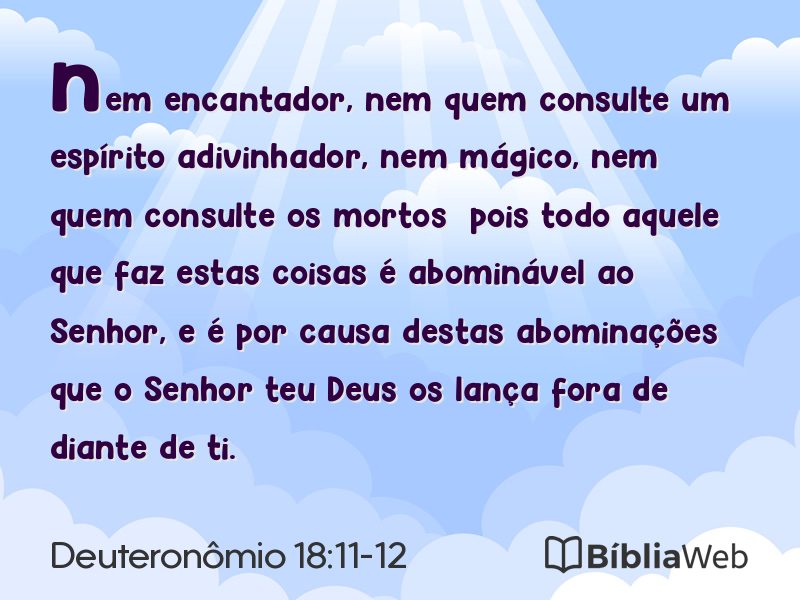 Deuteronômio 18:11-12 em imagem para compartilhar