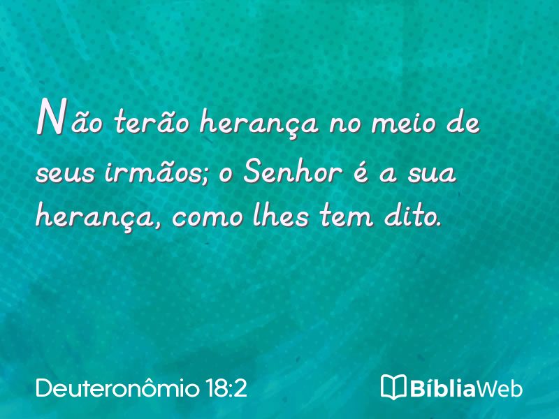 Deuteronômio 18:2 em imagem para compartilhar