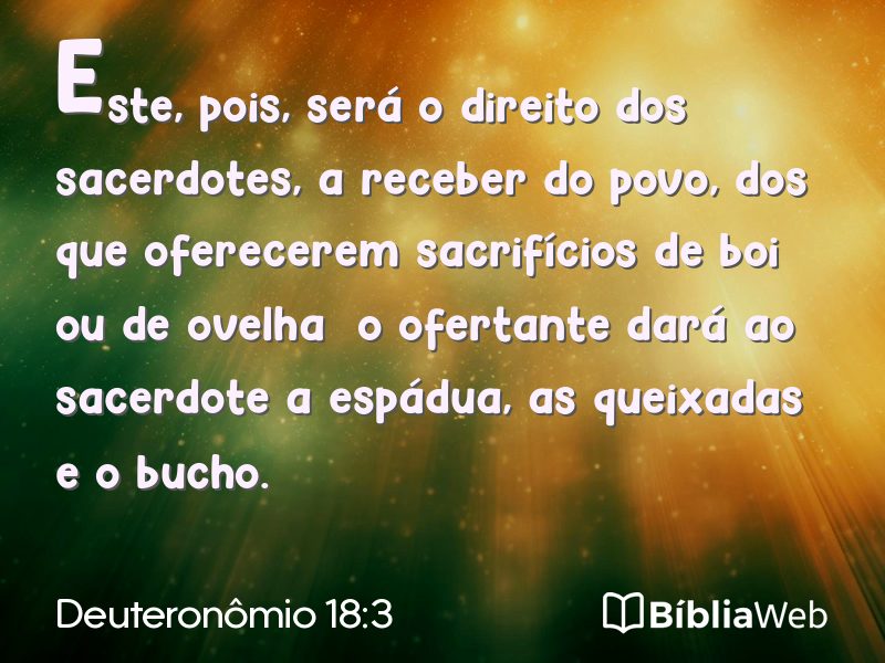 Deuteronômio 18:3 em imagem para compartilhar