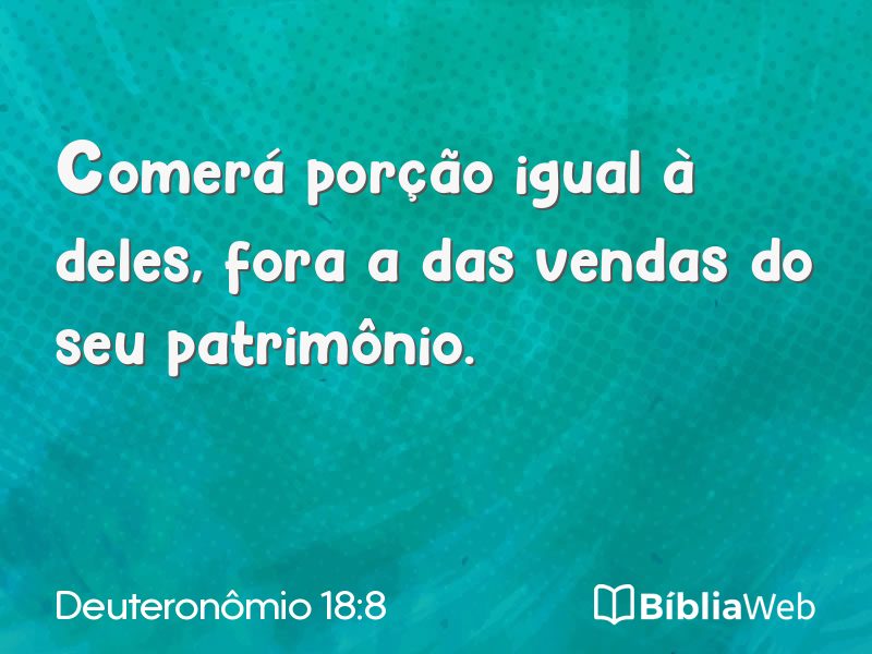Deuteronômio 18:8 em imagem para compartilhar