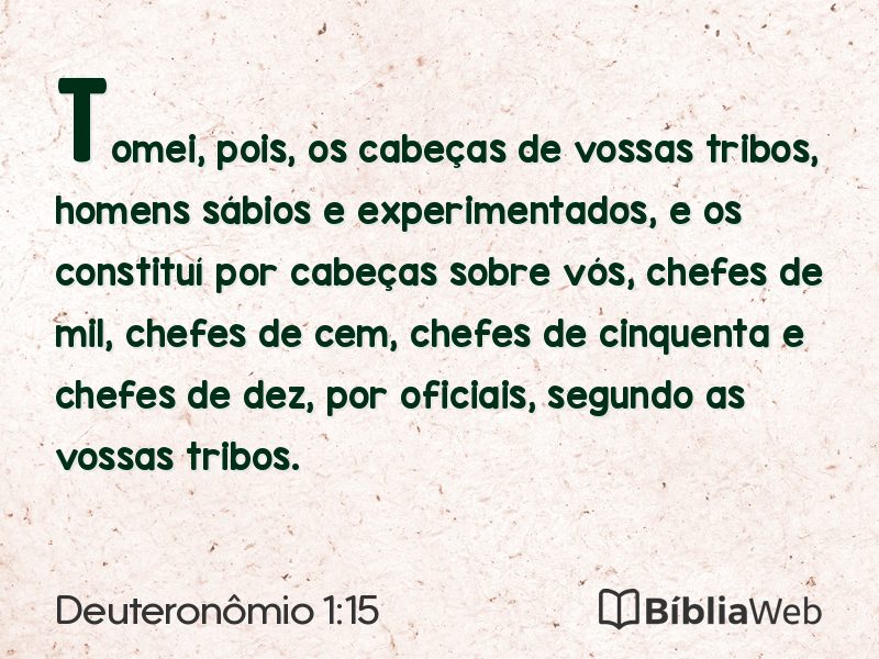Deuteronômio 1:15 em imagem para compartilhar