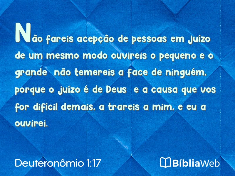 Deuteronômio 1:17 em imagem para compartilhar