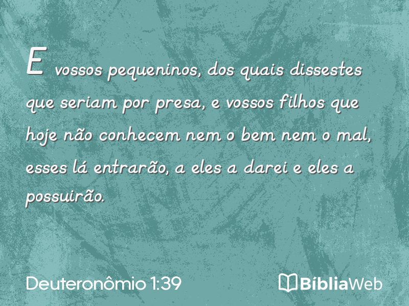 Deuteronômio 1:39 em imagem para compartilhar