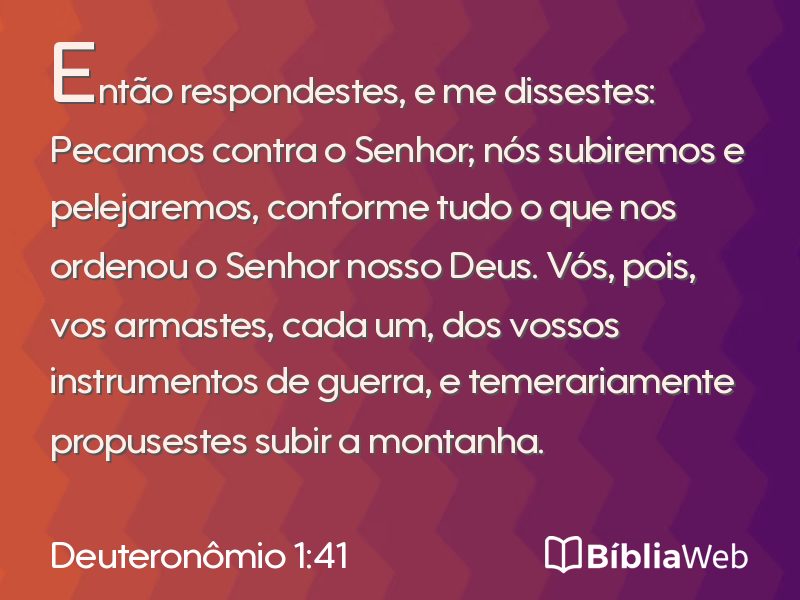 Deuteronômio 1:41 em imagem para compartilhar
