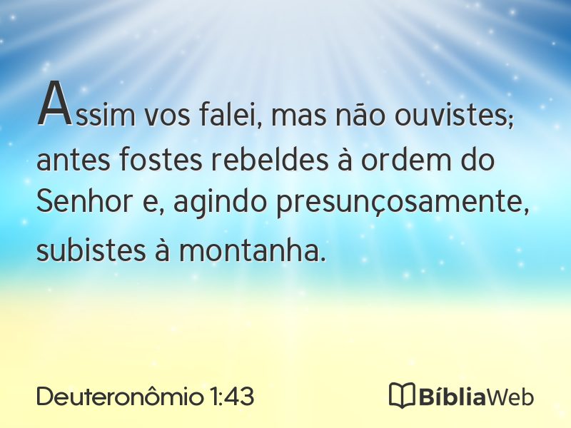 Deuteronômio 1:43 em imagem para compartilhar