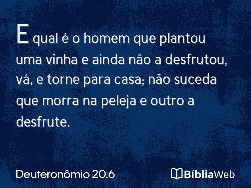 Deuteronômio 20:6 em imagem para compartilhar