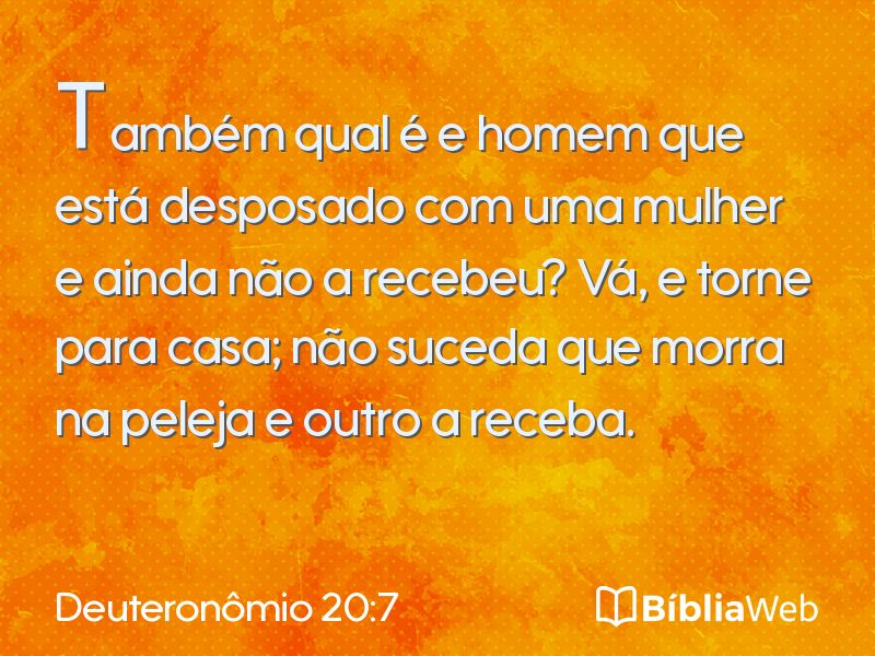 Deuteronômio 20:7 em imagem para compartilhar