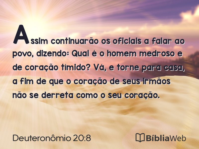 Deuteronômio 20:8 em imagem para compartilhar