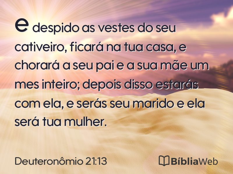 Deuteronômio 21:13 em imagem para compartilhar