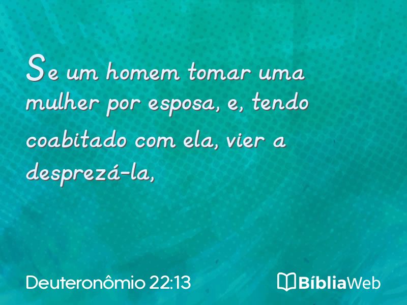 Deuteronômio 22:13 em imagem para compartilhar