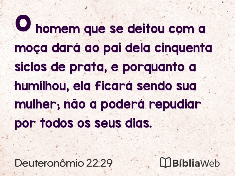 Deuteronômio 22:29 em imagem para compartilhar