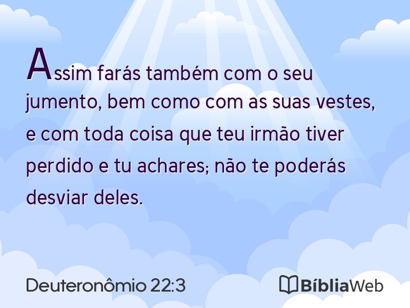 Deuteronômio 22:3 em imagem para compartilhar