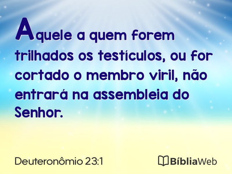 Deuteronômio 23:1 em imagem para compartilhar